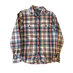 Gap Red White Blue Tattersall Plaid Women’s Heavyweight S Flannel LS Button Up.